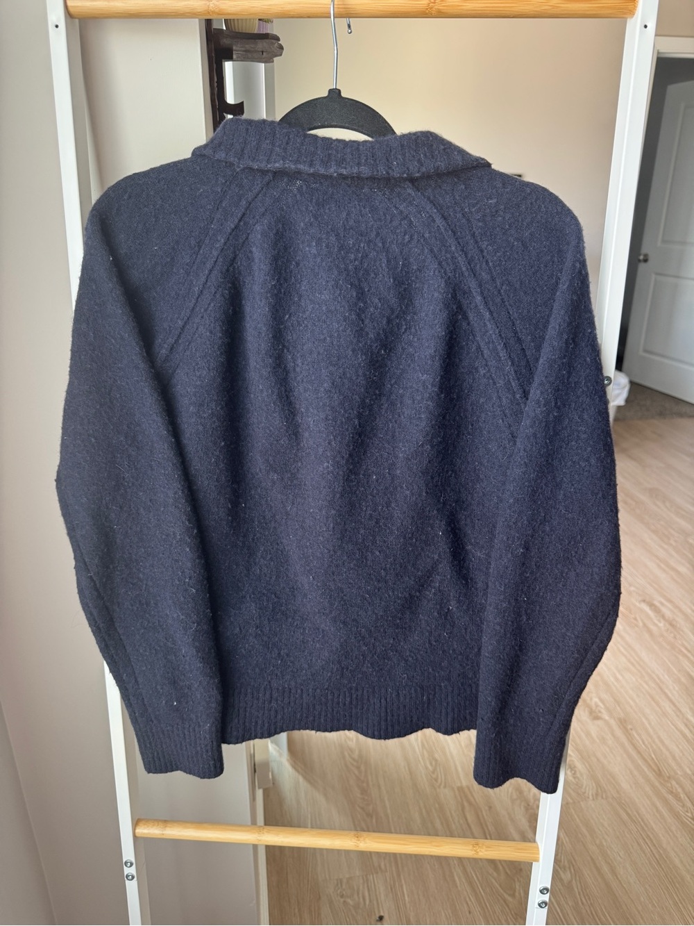 Banana Republic Men's Navy Zip-Up Shawl Collar Sweater (Damaged Buttons) - Picture 6 of 6